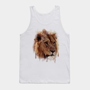 Lion Head watercolor Tank Top